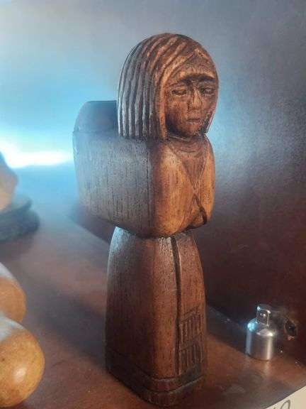ARIAS INCA WOODEN SCULPTURE VINTAGE ANTIQUE SOUTH AMERICA