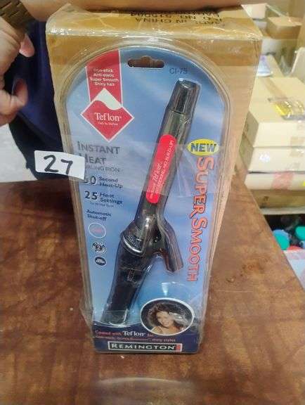 Remington Instant Heat Super Smooth CI-75 Curling Iron. This Remington CI-75 Instant Heat Curling Iron features a Teflon-coated barrel for non-stick, anti-static styling, offering 25 heat settings and a 30-second heat-up for super smooth, shiny curls. - $28.00