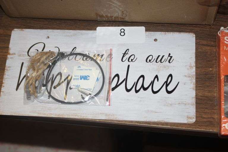 WOODEN "WELCOME TO OUR HAPPY PLACE" WALL PLAQUE