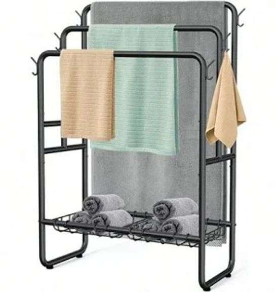 KAUFIA 3 TIER TALL WIDE FREE STANDING TOWEL RACK $64.48