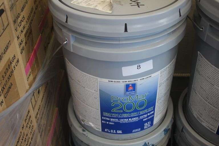 SHERWIN-WILLIAMS PROMAR 200 INTERIOR LATEX PAINT - EXTRA WHITE 5 GAL $189.00
