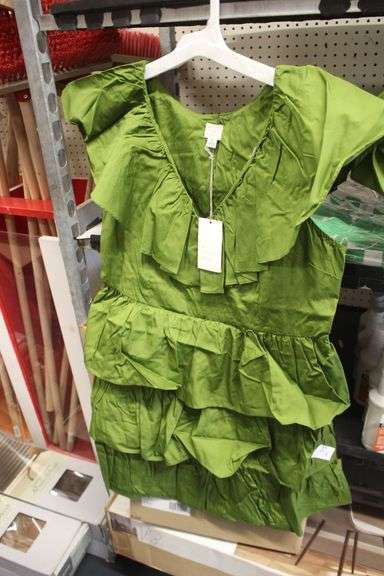 A NEW DAY RUFFEL DRESS - GREEN SIZE XS