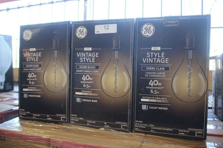 GE LED VINTAGE STYLE DIMMABLE 40W BULB - CLEAR GLASS $28.77 each