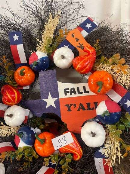 FALL YALL TEXAS  WREATH