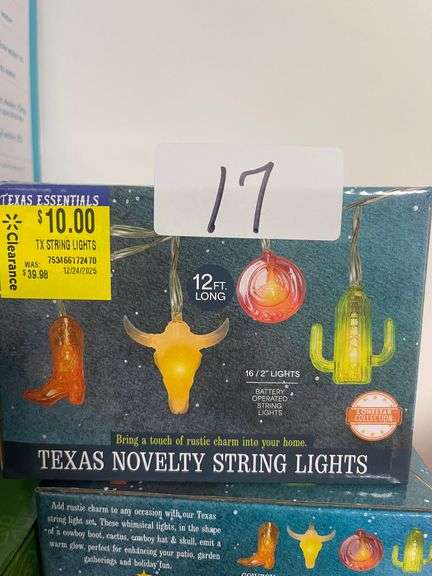 TEXAS NOVELTY STRING LIGHTS 12 FEET LONG
