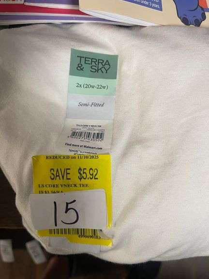 TERRA & SKY WOMENS V-NECK TEE 2XL