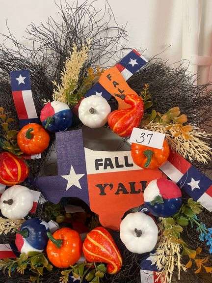 FALL YALL TEXAS  WREATH