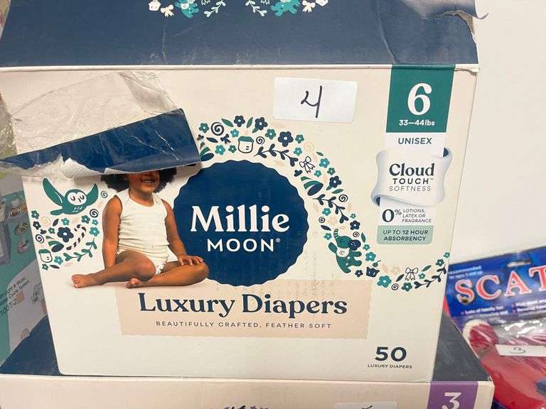 MILLIE MOON DIAPERS ONLY 25 IN BOX UNISEX SIZE 6