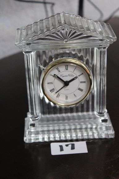 ,,,CRYSTAL CLEAR MANTEL CLOCK 7 H X 4 W