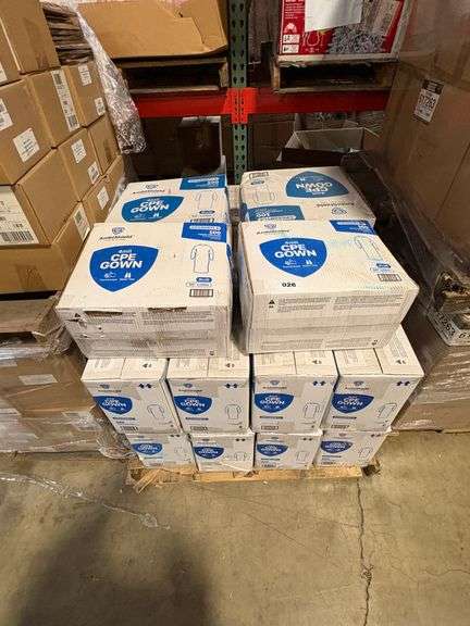 [✓] [EXT MSRP: $880.00] (Case of 100) AmbiShield 50" CPE Blue Gown w/ Elastic Wrists
