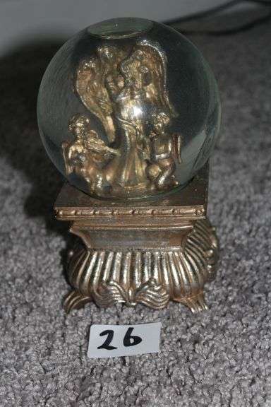 VINTAGE GOLD ANGELS SNOW GLOBE EST. 40.00