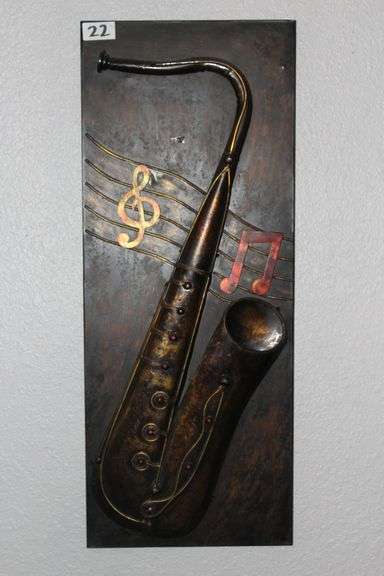METAL ART 12 X 29 WALL GROUPING-SAX,VIOLIN AND TRUMPET
