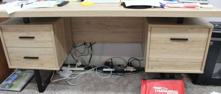 PINE LAMANENT WOOD LOOK DESK 60 X 23 1/2 x 30 WITH 3 DRAWERS