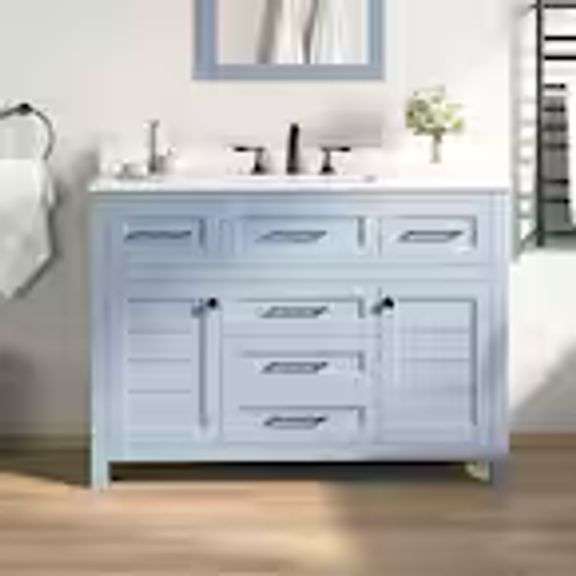 HOME DECORATORS HANNA 48" VANITY $749.00 reserve $200.00