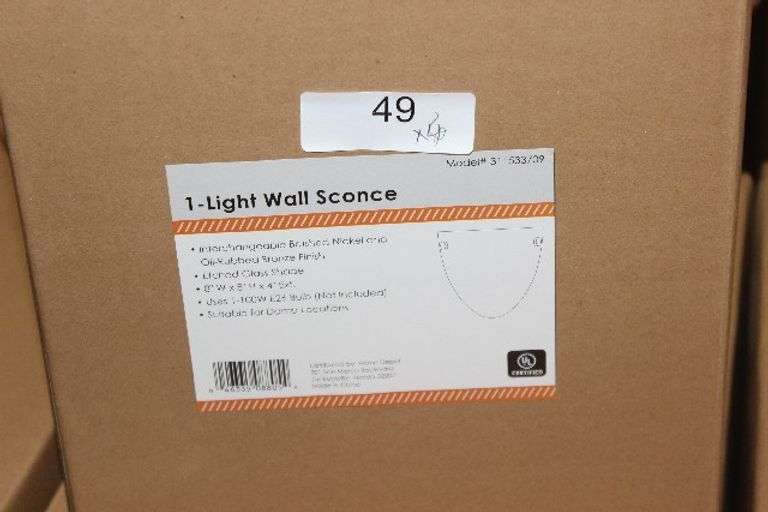 1-LIGHT WALL SCONCE, ETCHED GLASS SHADE BRUSHED NICKEL AND OIL RUBBED BRONZE
