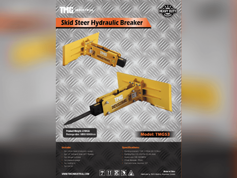 TMG 53 - Skid Steer Mount Hydraulic Breaker