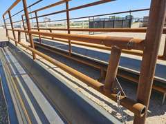 (1) 24’ Heavy Duty Livestock Panel with Feed Trough and Adjustable Headrail