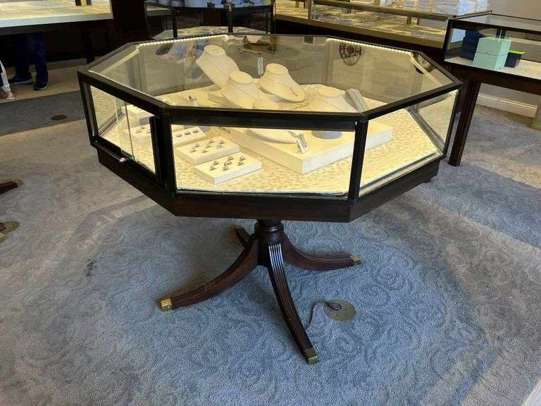 Octagonal Instrument Case Large Free Standing Octagonal Lighted Display Case - Auctions ASAP