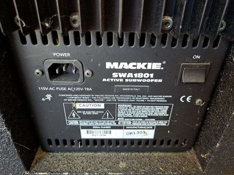 Mackie SWA 1801 subwoofer Auction Solutions Inc