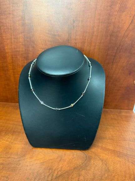 Sterling 16" multiple stone necklace