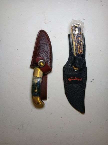 Chipaway Cutler Knife 3" Blade with Leather Sheath and Ocoee River Cutlery Knife 3 1/2" Blade with Sheath