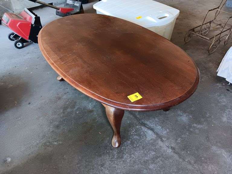 Wooden Oval Coffee Table