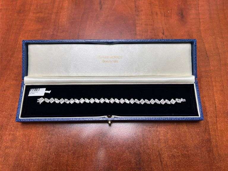 14K Gold 7 1/2" Bracelet w/4.75 carats of natural pear and square diamonds Originally $31,200 New