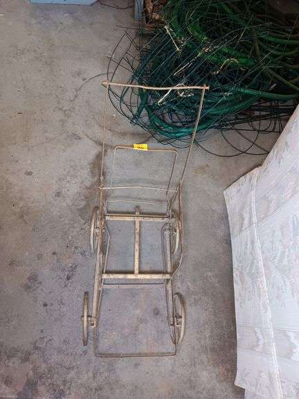 Antique Metal Doll Cart