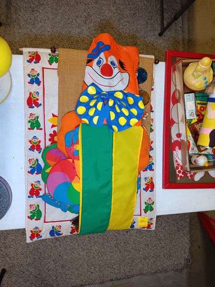 Vintage Clown Wall Hangings and Wind Sock