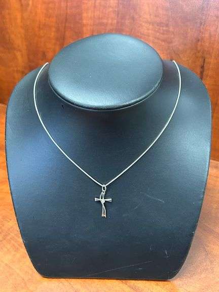 Sterling 21" Necklace w/Cross
