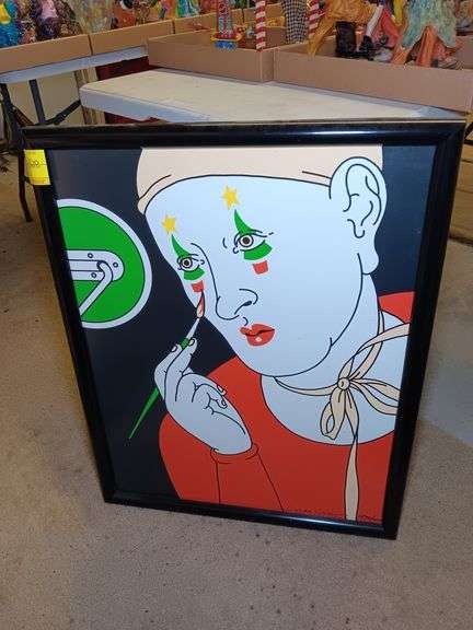 Lynda Gray Clown Art Piece in Frame 1570 of 2000 24 x 30