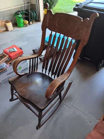 Ornate Wooden Rocking Chair