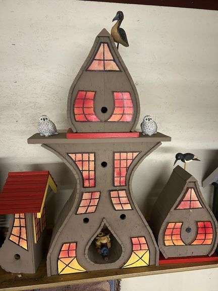 Handmade Bird House #5 (7 Piece Set) Main Piece: 7 x 19 x 38, (3) 8 x 16, (3) 8 x 8 x 10