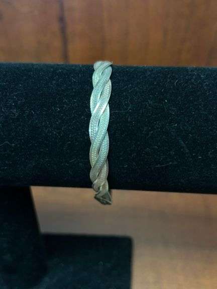 Sterling 7" Italy gold and silver twist bracelet