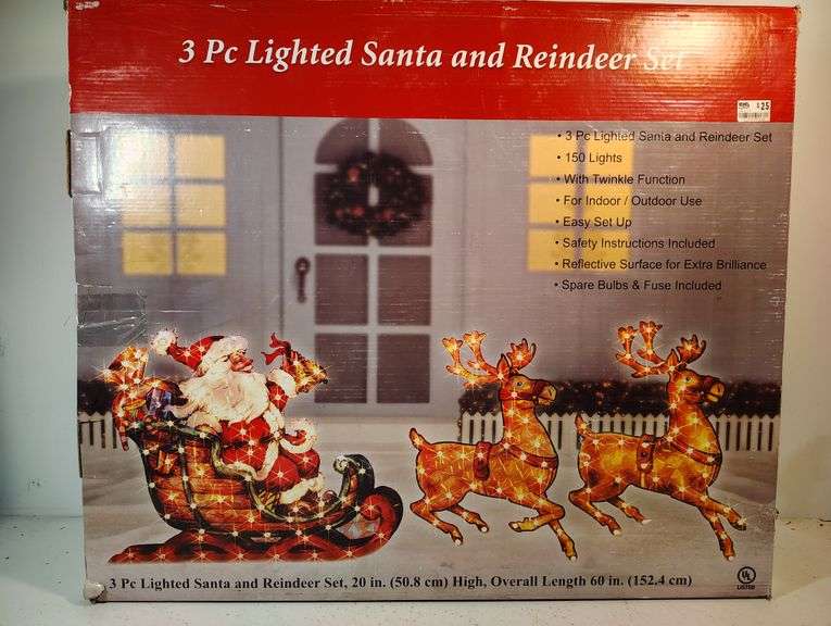 Lighted Santa & Reindeer
