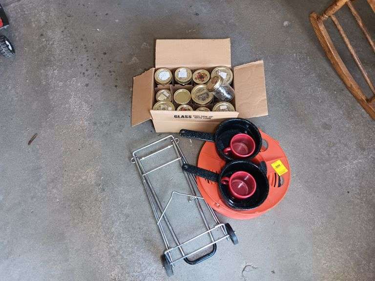 Extension Cord, Mini Trolly, and Mason Jars