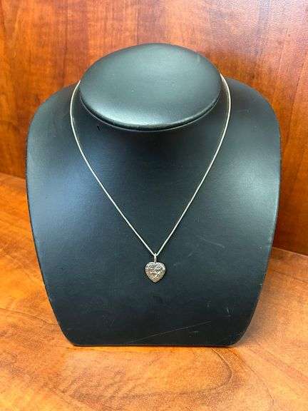 Sterling 16" solid heart Necklace
