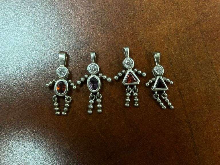 Sterling Pandora girl & boy charms with birth stones (4)