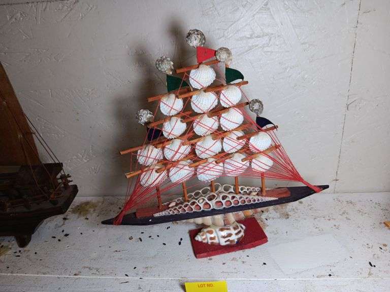 Seashell Sailboat 9" Tall