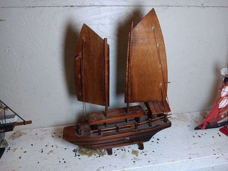 Wooden Sailboat 10" Tall