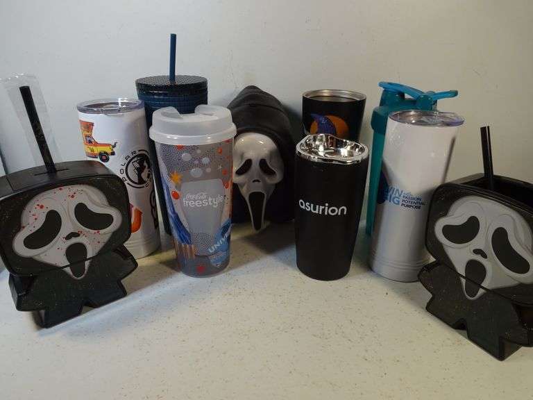 Scream Popcorn Bucket, Starbucks Cup, Shaker Bottle & Travel Mugs
