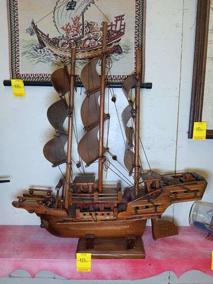 Wooden Sailboat 22" Tall