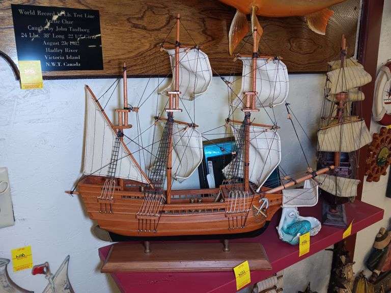 Wooden Sailboat 20" Tall