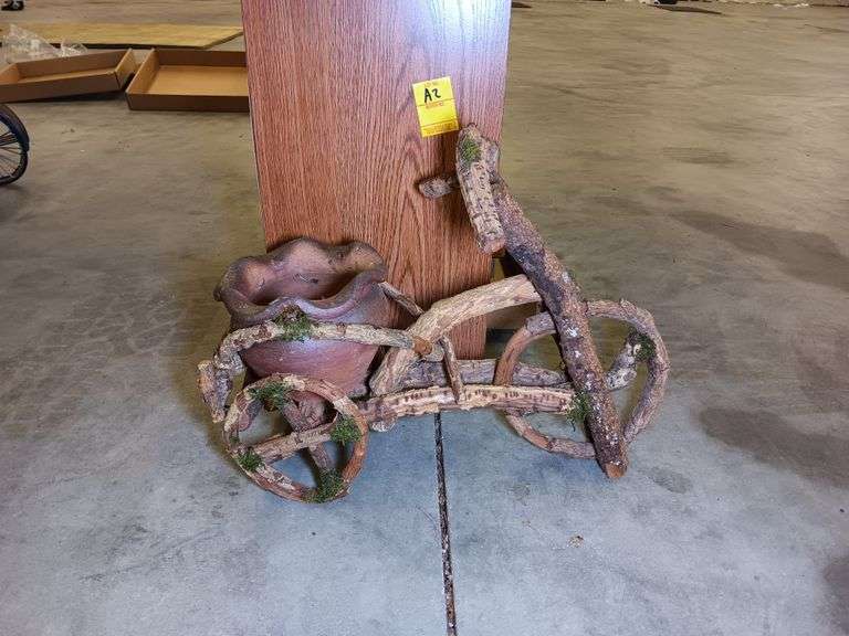 Wooden Bicycle Planter