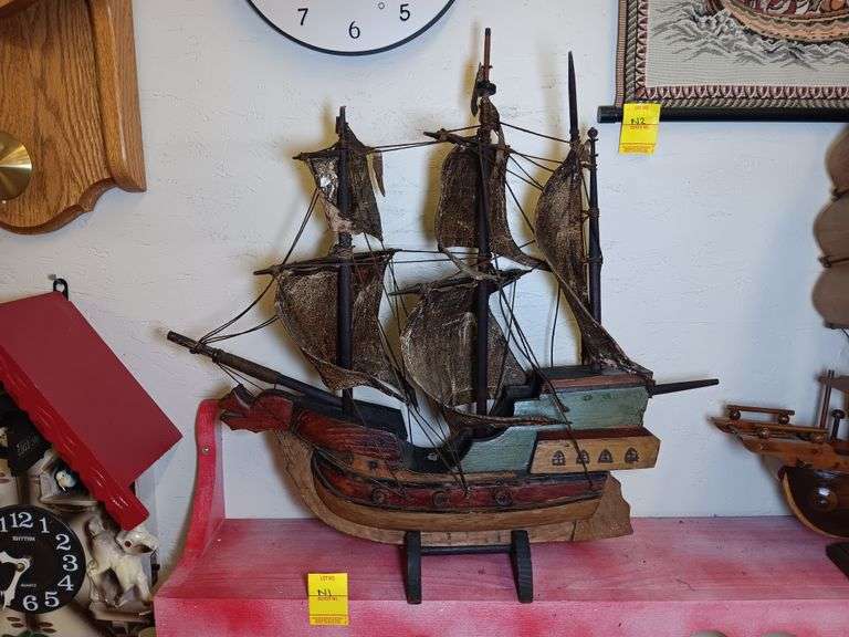 Wooden Sailboat 20" Tall