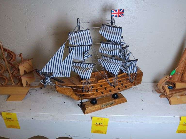 "H.M.S. Victory" Wooden Sailboat 10" Tall