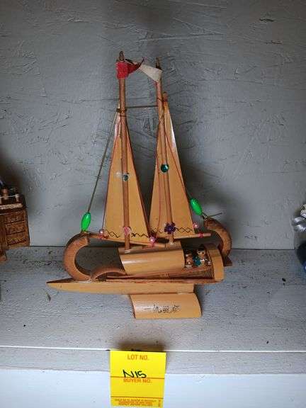 Bamboo Sailboat 8" Tall