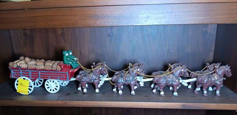 Cast Iron 8 Horse Team and Wagon Set