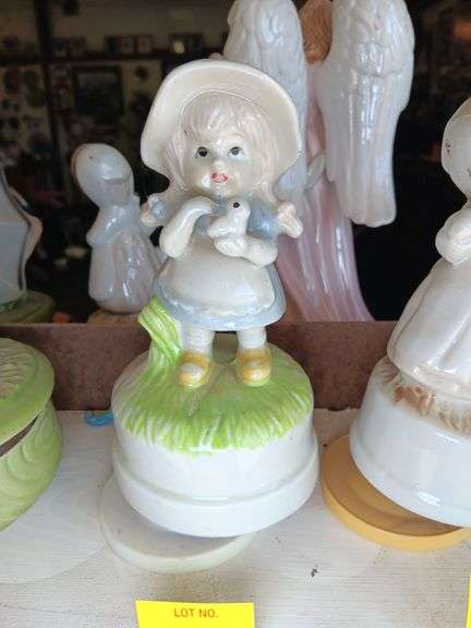 Girl with Bird Music Figurine