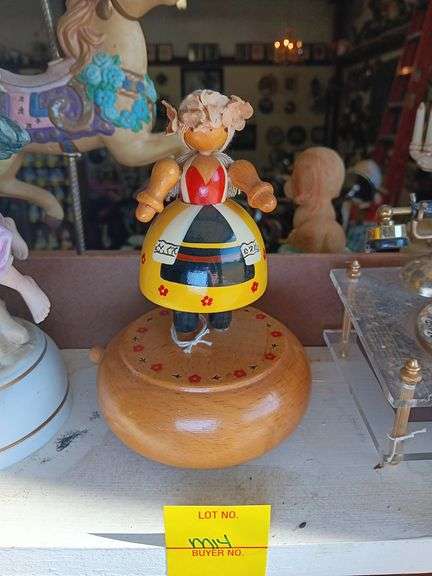 Wooden Doll Music Figurine